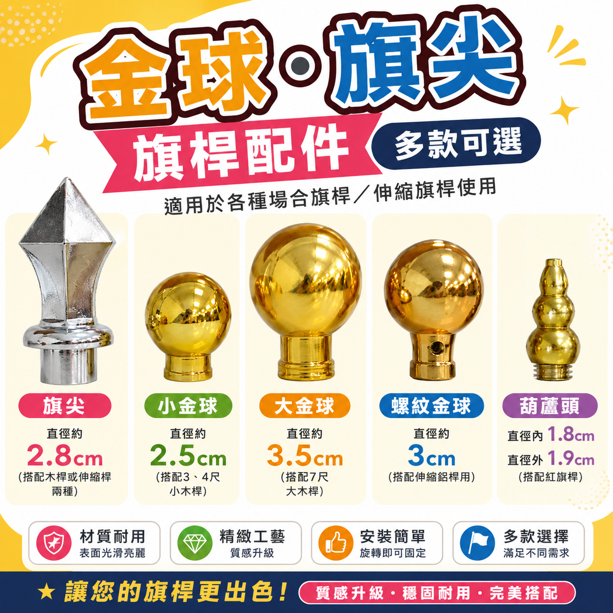 金球/旗尖