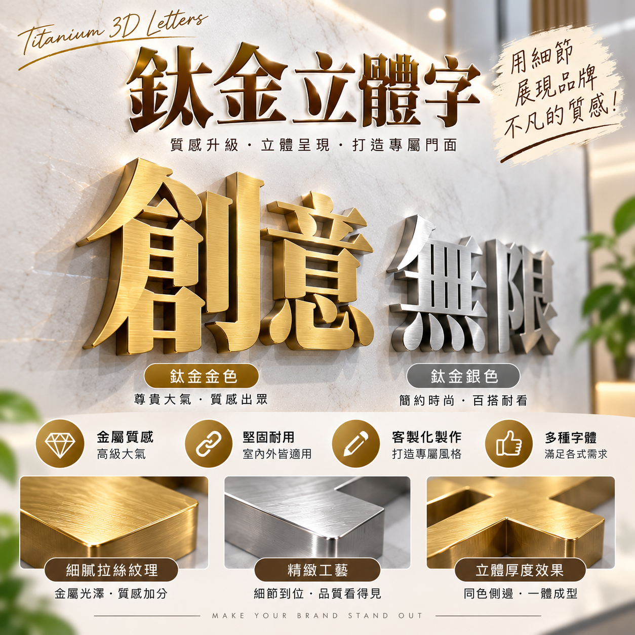 鈦金立體字